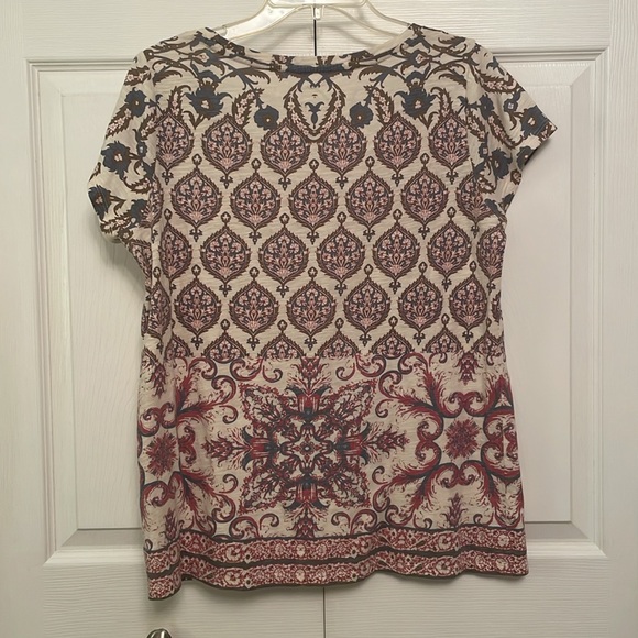 Lucky Brand Cotton Pattern Pullover Top Medium - Picture 4 of 10